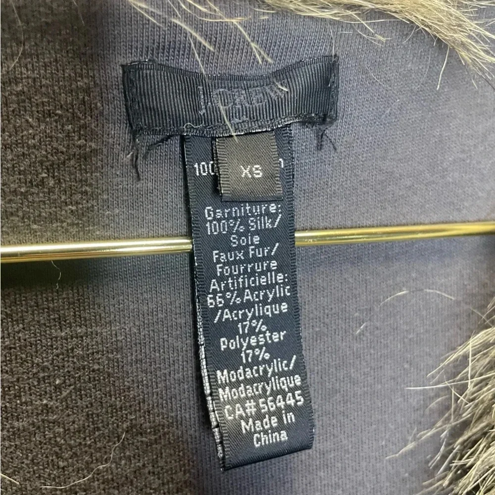 J Crew Silk and Vegan Faux Boho Hippie Fur Vest